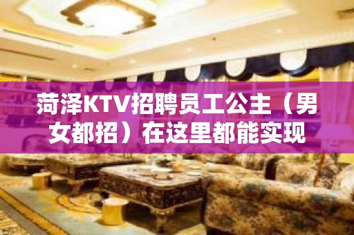 菏泽KTV招聘员工公主（男女都招）在这里都能实现