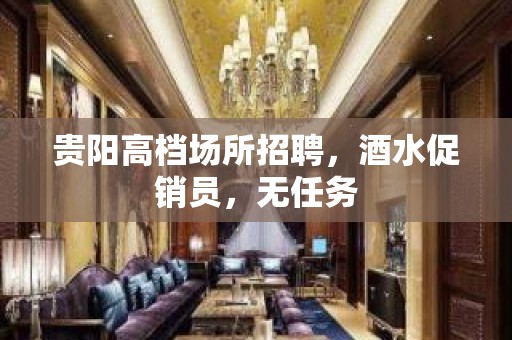 贵阳高档场所招聘，酒水促销员，无任务