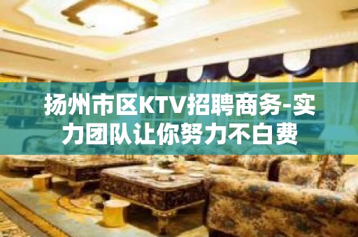 扬州市区KTV招聘商务-实力团队让你努力不白费