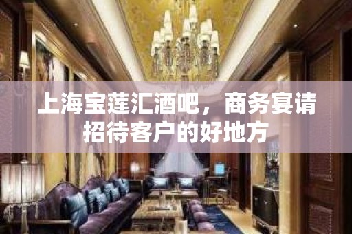 上海宝莲汇酒吧，商务宴请招待客户的好地方