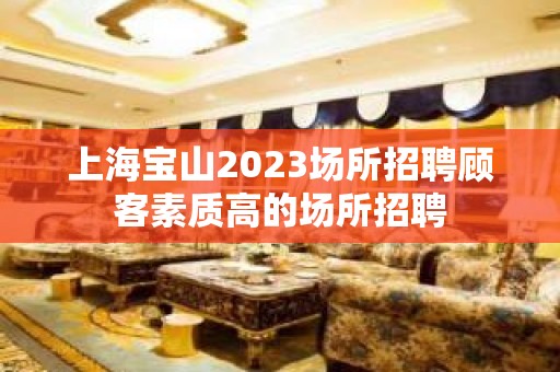 上海宝山2023场所招聘顾客素质高的场所招聘