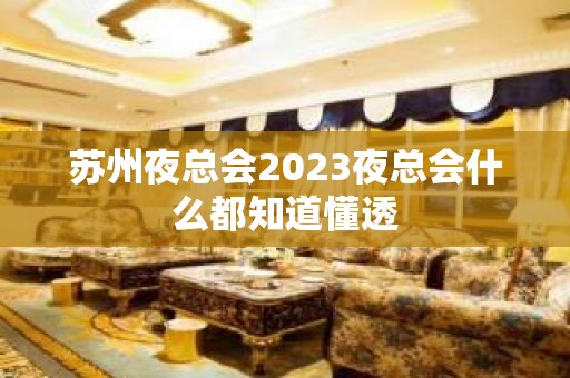 苏州夜总会2023夜总会什么都知道懂透