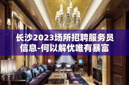 长沙2023场所招聘服务员信息-何以解忧唯有暴富