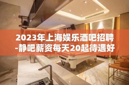 2023年上海娱乐酒吧招聘-静吧薪资每天20起待遇好