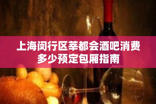 上海闵行区莘都会酒吧消费多少预定包厢指南