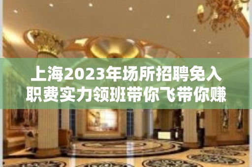 上海2023年场所招聘免入职费实力领班带你飞带你赚