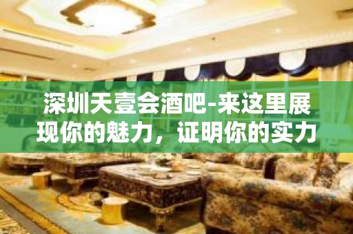 深圳天壹会酒吧-来这里展现你的魅力，证明你的实力