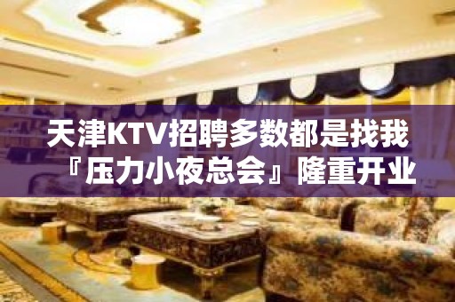 天津KTV招聘多数都是找我『压力小夜总会』隆重开业