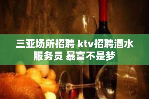 三亚场所招聘 ktv招聘酒水服务员 暴富不是梦