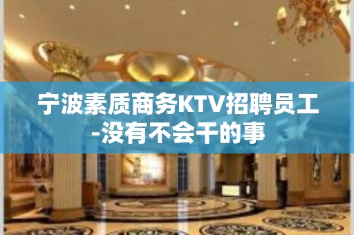 宁波素质商务KTV招聘员工-没有不会干的事