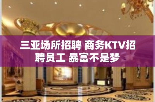 三亚场所招聘 商务KTV招聘员工 暴富不是梦