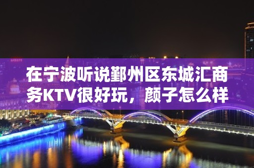 在宁波听说鄞州区东城汇商务KTV很好玩，颜子怎么样那边。