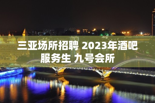 三亚场所招聘 2023年酒吧服务生 九号会所