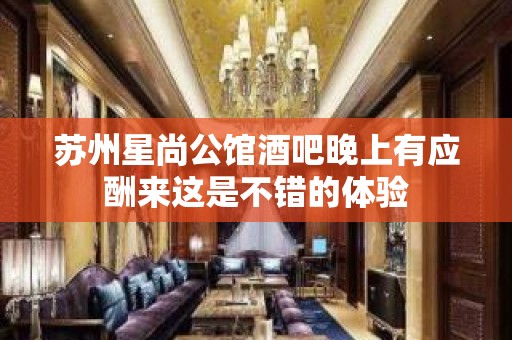 苏州星尚公馆酒吧晚上有应酬来这是不错的体验