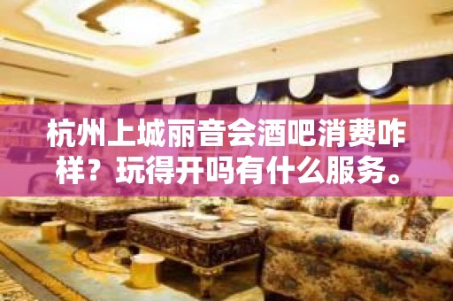 杭州上城丽音会酒吧消费咋样？玩得开吗有什么服务。