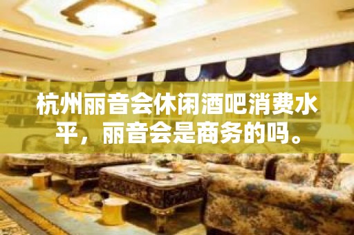 杭州丽音会休闲酒吧消费水平，丽音会是商务的吗。