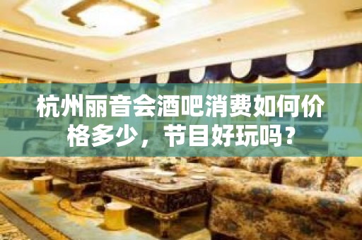 杭州丽音会酒吧消费如何价格多少，节目好玩吗？