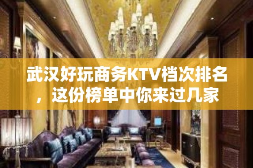 武汉好玩商务KTV档次排名，这份榜单中你来过几家