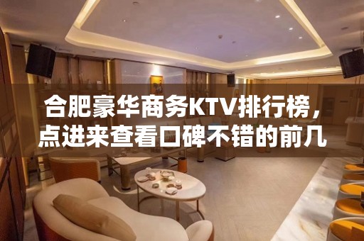 合肥豪华商务KTV排行榜，点进来查看口碑不错的前几名