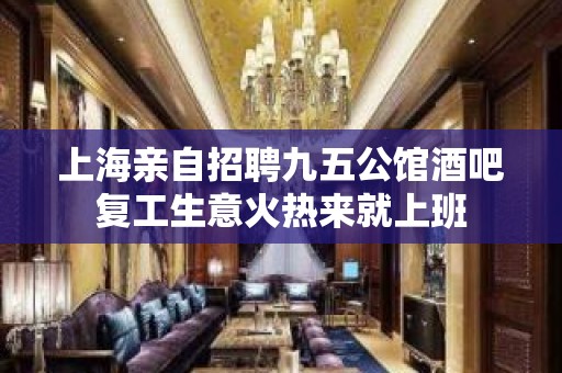 上海亲自招聘九五公馆酒吧复工生意火热来就上班