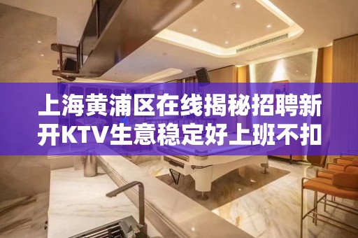 上海黄浦区在线揭秘招聘新开KTV生意稳定好上班不扣不压