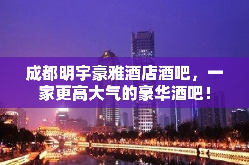 成都明宇豪雅酒店酒吧，一家更高大气的豪华酒吧！