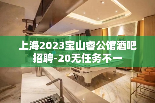 上海2023宝山睿公馆酒吧招聘-20无任务不一