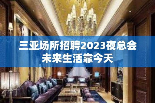 三亚场所招聘2023夜总会未来生活靠今天