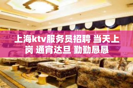 上海ktv服务员招聘 当天上岗 通宵达旦 勤勤恳恳