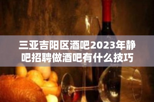 三亚吉阳区酒吧2023年静吧招聘做酒吧有什么技巧