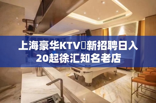 上海豪华KTV樶新招聘日入20起徐汇知名老店