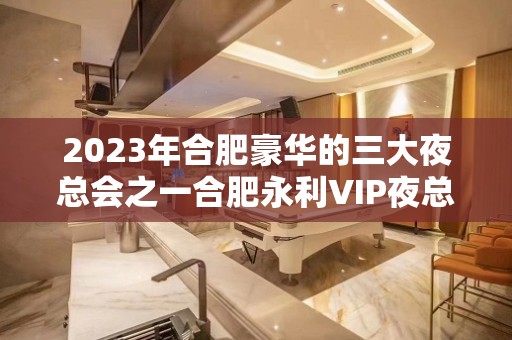 2023年合肥豪华的三大夜总会之一合肥永利VIP夜总会