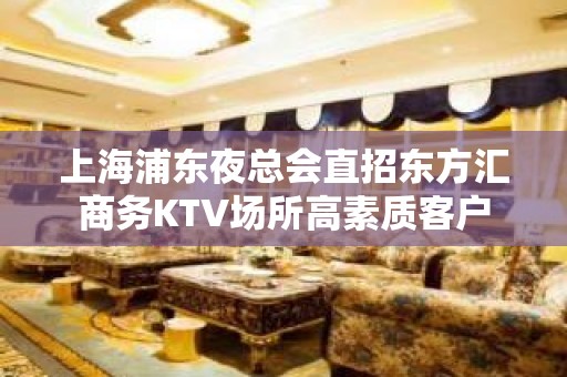 上海浦东夜总会直招东方汇商务KTV场所高素质客户