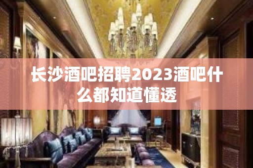 长沙酒吧招聘2023酒吧什么都知道懂透