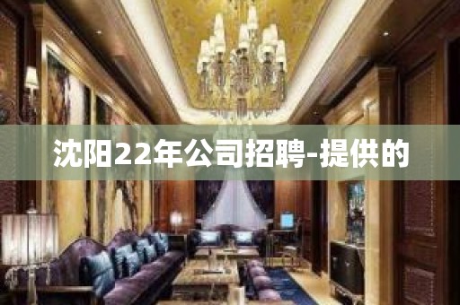 沈阳22年公司招聘-提供的