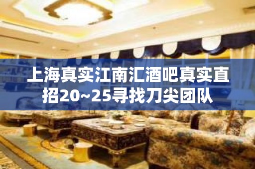 上海真实江南汇酒吧真实直招20~25寻找刀尖团队