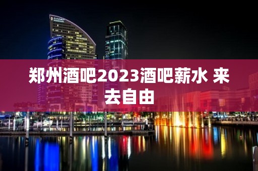 郑州酒吧2023酒吧薪水 来去自由