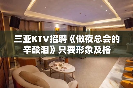 三亚KTV招聘《做夜总会的辛酸泪》只要形象及格