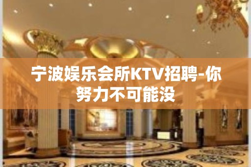 宁波娱乐会所KTV招聘-你努力不可能没