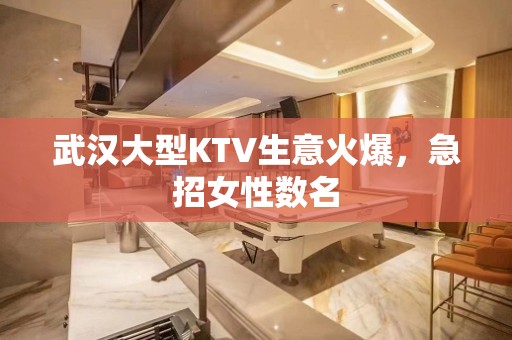 武汉大型KTV生意火爆，急招女性数名