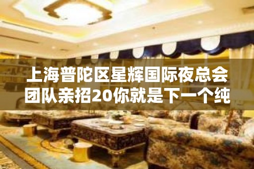 上海普陀区星辉国际夜总会团队亲招20你就是下一个纯欲天