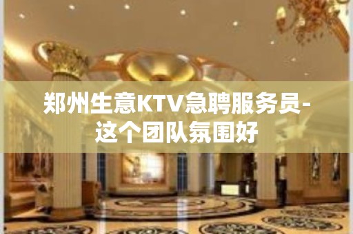 郑州生意KTV急聘服务员-这个团队氛围好