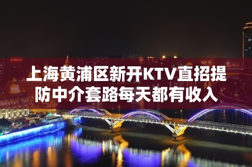 上海黄浦区新开KTV直招提防中介套路每天都有收入