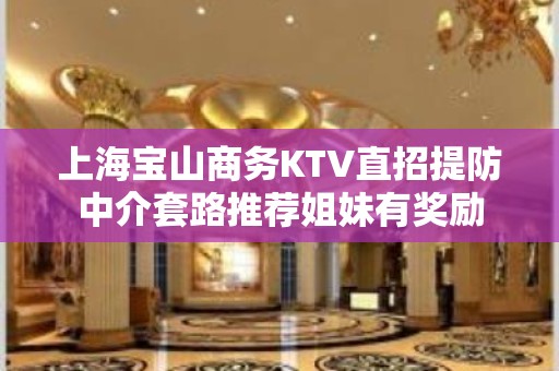 上海宝山商务KTV直招提防中介套路推荐姐妹有奖励