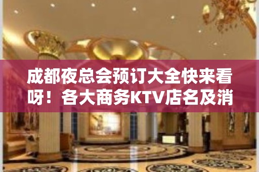 成都夜总会预订大全快来看呀！各大商务KTV店名及消费一览