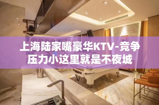 上海陆家嘴豪华KTV-竞争压力小这里就是不夜城