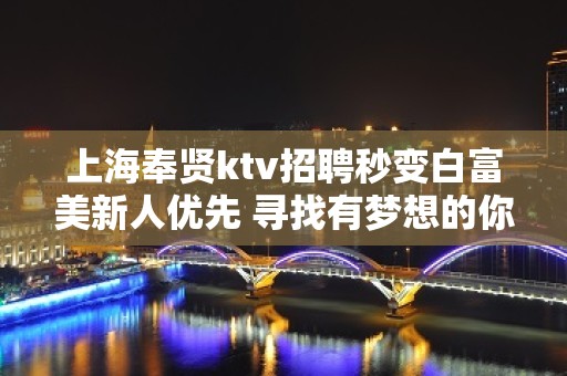 上海奉贤ktv招聘秒变白富美新人优先 寻找有梦想的你