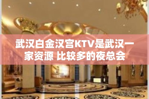 武汉白金汉宫KTV是武汉一家资源 比较多的夜总会