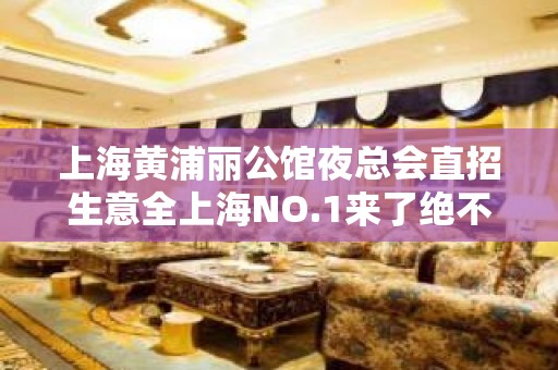 上海黄浦丽公馆夜总会直招生意全上海NO.1来了绝不后悔