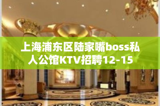 上海浦东区陆家嘴boss私人公馆KTV招聘12-15